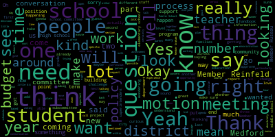word cloud for Erika Reinfeld